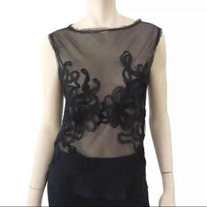 Lanvin sheer embroidered blouse